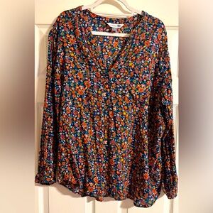 Old Navy Multicolor Floral Print Long Sleeves Tunic